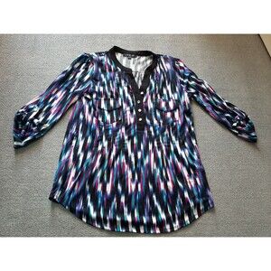 Time Line Womens Top Medium M 3/4 Sleeve 2 pocket